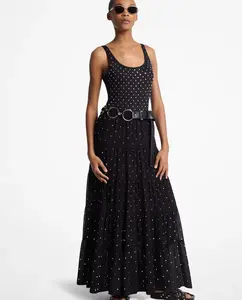 Юбка А-силуэта с рюшами и заклепками Michael Michael Kors, чёрный