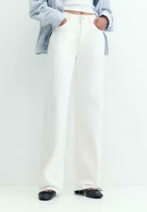 Джинсы прямого кроя с высокой талией Pull&Bear, White