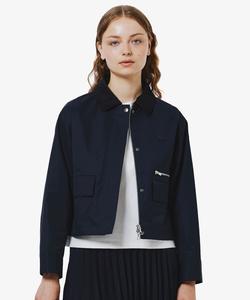 Вельветовая короткая блузон на молнии