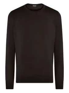 Свитер с круглым вырезом Zegna, коричневый
