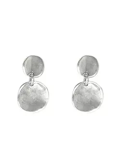 Две неровные круглые серьги, покрытые металлом Unode50, silver