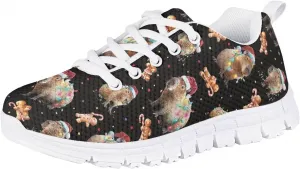 Кроссовки Forchrinse для девочек и мальчиков, дышащая сетка, шнуровка, прогулочные кроссовки, легкая обувь для тенниса с легким надеванием