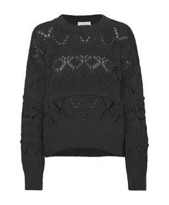 Черный хлопковый свитер с оригинальным узором Americandreams, черный