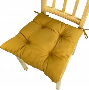 Подушка на стул, трапециевидная подушка на стул, подушка на сиденье, горчичного цвета, 40x35x40x8 см, подушка для домашних стульев и садовой мебели, садовая подушка Pracownia Artystyczna Klasyk
