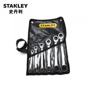 Набор быстрых ключей Stanley с двойным храповым механизмом и двусторонним храповым механизмом, быстродействующий ключ для ремонта цветов сливы, набор из 6 предметов TK920-23C