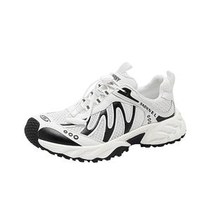 QINGZHUHU Скользоустойчивые, износостойкие, дышащие, влагоотводящие массивные низкие кроссовки женские Black White, цвет Black White