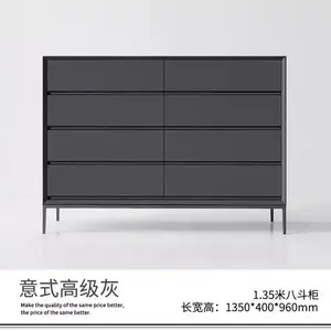 Yu Senyi Комод 135 см для спальни из массива дерева в итальянском стиле, 8 ящиков, цвет gray, полностью собран