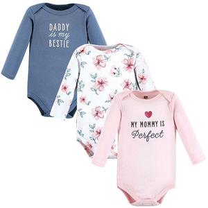 Боди для девочки из хлопка с длинным рукавом, набор из 3 штук, 6-9 месяцев Hudson Baby
