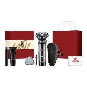 Набор электробритва FS922 с тремя лезвиями, полностью моющийся, быстрая зарядка, для мужчин FLYCO, черный