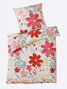 Постельное белье белого цвета с принтом фуксии Heine, 135x200 см (80x80 см)