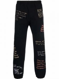 Pleasures брюки с принтом, черный