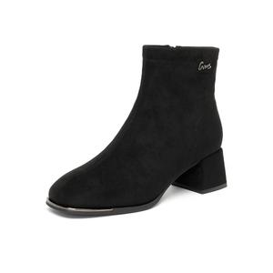 GEMEIQ Черные замшевые женские ботильоны, цвет Black Suede