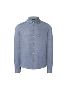 Рубашка на пуговицах классического кроя MAERZ Muenchen, сапфировый
