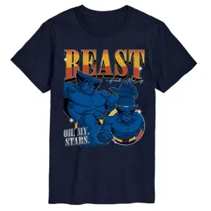 Мужская футболка X-Men Beast Bootleg с принтом "Oh my stars" Marvel, синий