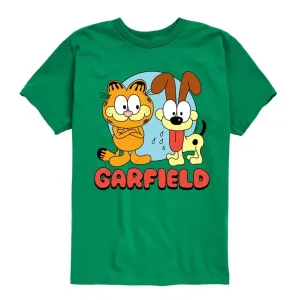 Футболка с рисунком Garfield и Odie для мальчиков 8-20 лет Licensed Character, зеленый