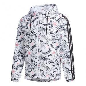 Толстовка adidas neo M Art Wb limited Printing Sports Jacket White, белый