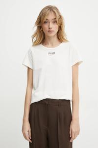 Хлопковая футболка Liu Jo, бежевый