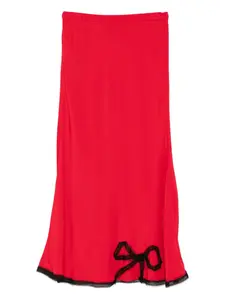Миди-юбка с бантом Rochas, красный