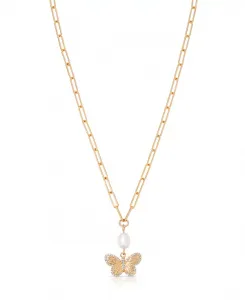 Ожерелья из культивированного жемчуга в форме бабочки Ettika, gold