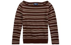 Трикотажная женская футболка поло темно-коричневая Polo Ralph Lauren