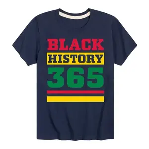 Футболка с принтом "Black History 365" для мальчиков 8-20 лет, черная Licensed Character, синий