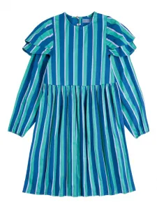 Платье в полоску с оборчатыми рукавами BOBO CHOSES, зеленый