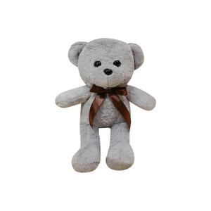 Плюшевый мишка из ленточек цвета кроличьего меха высотой 30 см OUYIN, серый