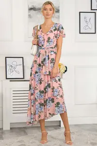 Платье макси Danica с многоуровневым краем и подолом Jolie Moi, розовый