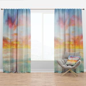 Панно для штор Designart, синий / розовый