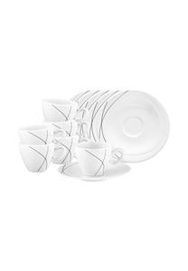 Набор кофейных чашек Seltmann Weiden Trio, 110 мл, 6 штук, бело-серый