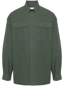 Рубашка из органического хлопка с нашивкой-логотипом EMPORIO ARMANI, зеленый