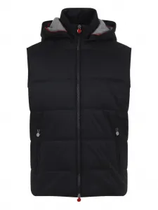 Стеганый жилет с капюшоном Kiton, черный