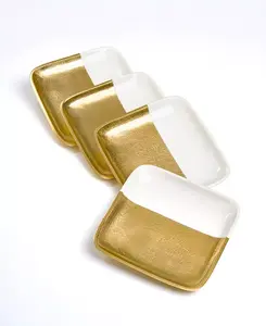 Фирменная коллекция десертных тарелок, набор из 4 шт. Godinger, gold