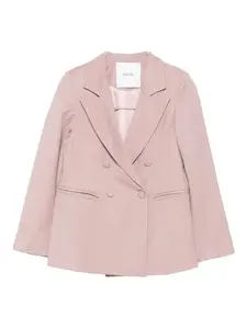 Двубортный пиджак в полоску Miss Grant Kids, розовый