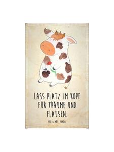 Винтажное полотенце с изображением коровы и надписью  Mr. & Mrs. Panda, Vintage