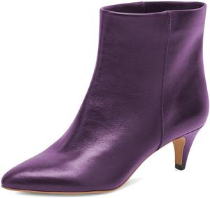 Женские классические ботильоны Miss Left с заостренным носком, каблук-кисет, низкий каблук, широкий голень, на пуговицах, стильная обувь для вечеринок и повседневная носка, размеры US 4-16, Purple