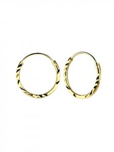 Alexander York Серьги-кольца с бриллиантовой огранкой из золота (16 мм), изготовленные из серебра 925 пробы, в золотой оправе (2 части)