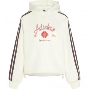 Женская толстовка с капюшоном Adidas, jade белый/темный коричневый/светлый scarlet