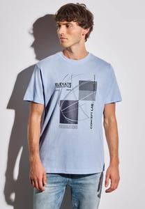 Футболка Street One MEN Print T-shirt, Blau/Light Blue