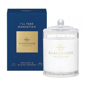 Glasshouse Fragrances I'll Take Manhattan Ароматическая свеча с тройным ароматом 13,4 унции, синий