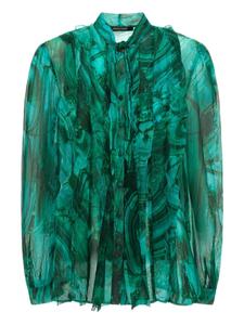 Roberto Cavalli рубашка с абстрактным принтом, зеленый