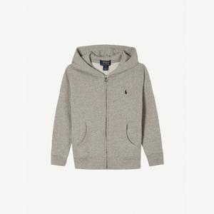 Толстовка из хлопка и флиса с вышитым логотипом для детей 2–14 лет Polo Ralph Lauren, цвет dark sport heather