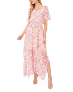 Платье со сборкой на талии CeCe, оранжевый