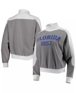 Женский серый свитшот Florida Gators Make it a Mock Sporty Pullover Gameday Couture