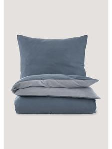 Комплект постельного белья из сатина стального синего цвета Hessnatur, 240x220 (2x 40x80 см)