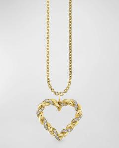 Подвеска-сердце Pave Rope на легкой цепочке Tiffany, длина 18 дюймов Sydney Evan