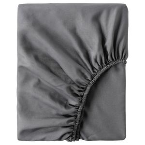 Простыня на резинке IKEA BRUKSVARA, 150x200 см, темно-серый