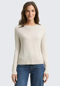 Топ TOM TAILOR MIT KNOPF-DETAILS, Sand Stone Beige Melange/Sand
