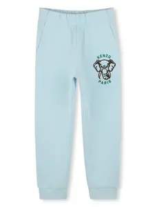 Спортивные брюки с вышитым логотипом Kenzo Kids, синий