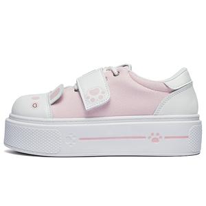 MEXICAN Женские противоскользящие износостойкие низкие скейтерские кеды White Pink, цвет White Pink